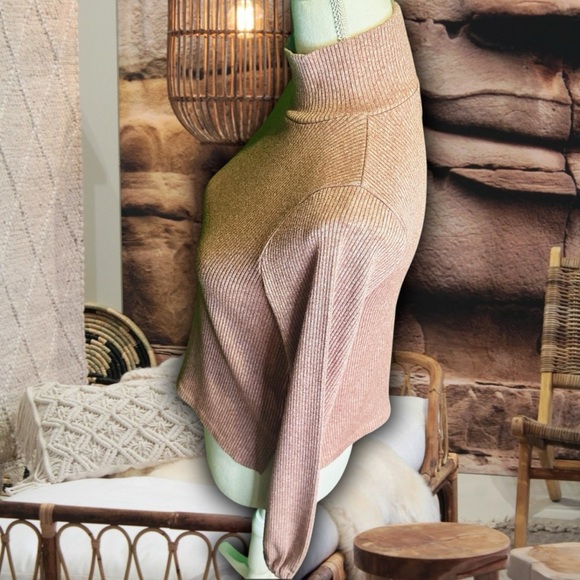 Madewell ‘Heathered Bubble-Sleeve Swing Turtleneck’ in “Heather Rose” Size Small - Picture 7 of 16